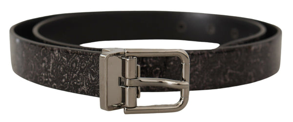 Sleek Grosgrain de cuero con hebilla de metal