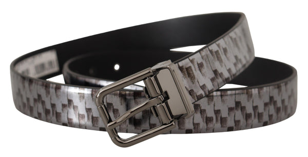 Ceinture en cuir italienne élégante en gris sophistiqué