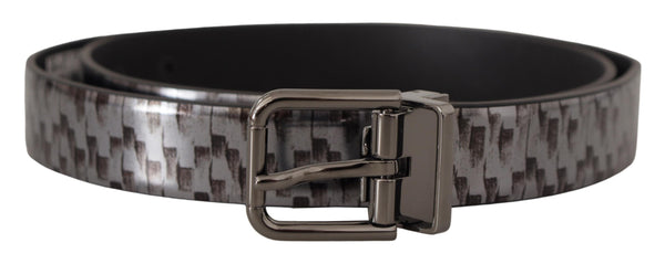 Ceinture en cuir italienne élégante en gris sophistiqué