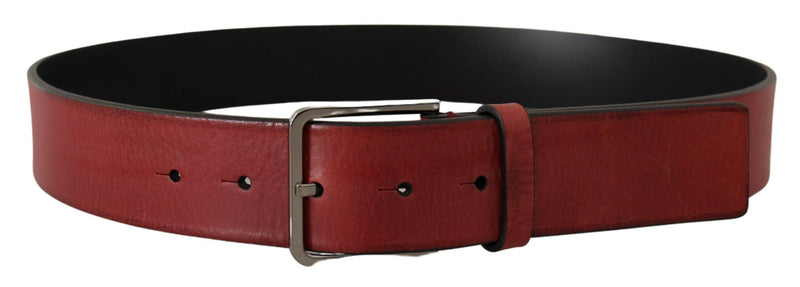 Ceinture en cuir grosgrain élégante avec boucle argentée