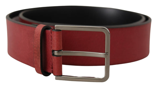 Ceinture en cuir grosgrain élégante avec boucle argentée