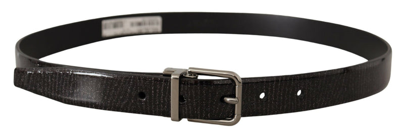 Ceinture en cuir noir élégant avec boucle argentée