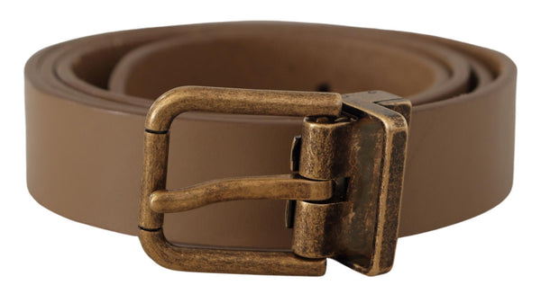 Ceinture en cuir brun élégant avec boucle en laiton