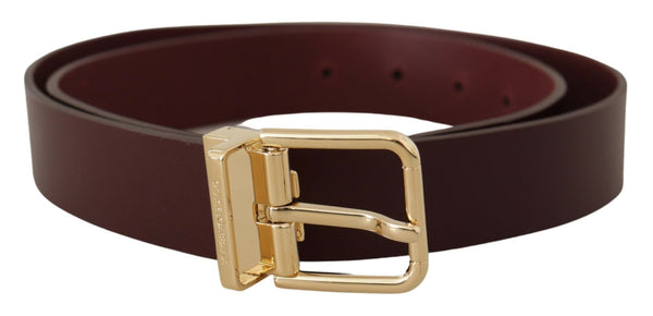 Ceinture en cuir marron élégante avec boucle dorée