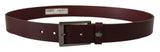 Elegant Brown Leather Designer Belt