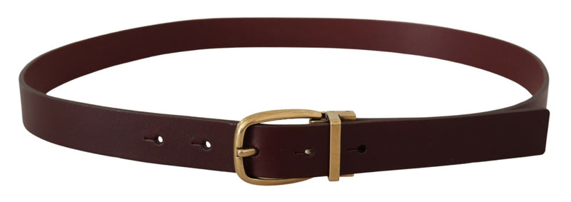 Ceinture en cuir brun élégant avec boucle dorée