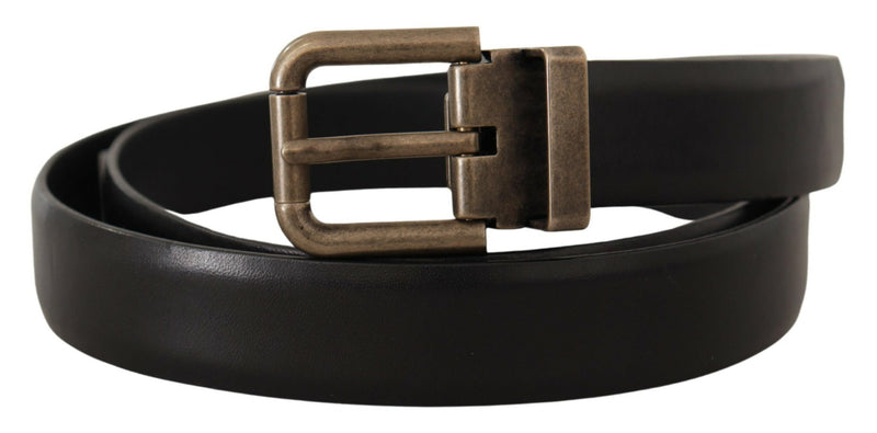 Ceinture en cuir de veau noir élégant