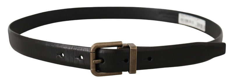 Ceinture en cuir de veau noir élégant