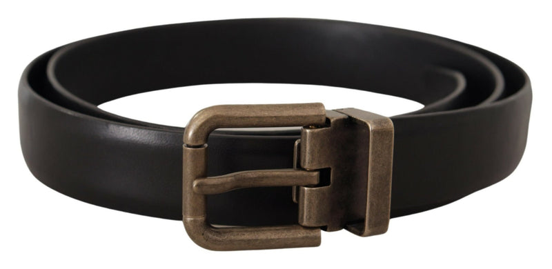 Ceinture en cuir de veau noir élégant