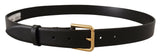 Elegant Leather Belt with Metal Buckle