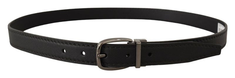 Ceinture en cuir noir élégant avec boucle en métal