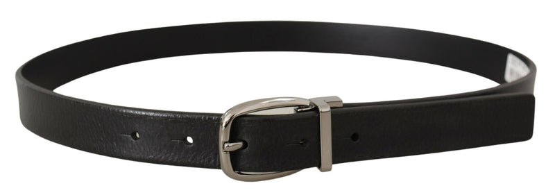 Ceinture en cuir noir élégant avec boucle en métal