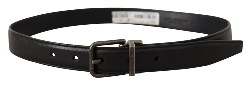 Ceinture en cuir noir élégant avec boucle en métal