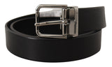 Ceinture en cuir noir élégant