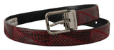 Ceinture en cuir exotique rouge élégante