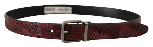 Ceinture en cuir exotique rouge élégante