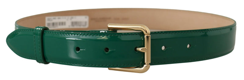 Ceinture en cuir vert élégant avec détail de boucle doré