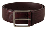 Ceinture en cuir marron élégante avec boucle gravée