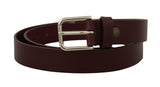 Ceinture en cuir marron élégante avec boucle de logo