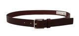 Ceinture en cuir marron élégante avec boucle de logo