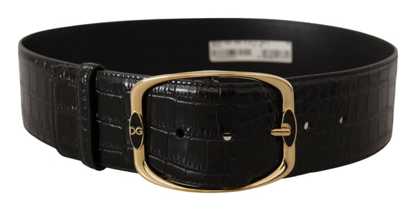 Ceinture de logo en cuir noir élégant