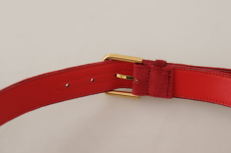 Ceinture de créateurs en daim rouge élégant