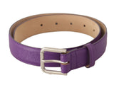 Ceinture en cuir violet élégant avec boucle de logo