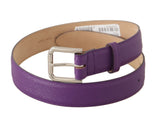 Ceinture en cuir violet élégant avec boucle de logo