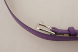 Ceinture en cuir violet élégant avec boucle de logo