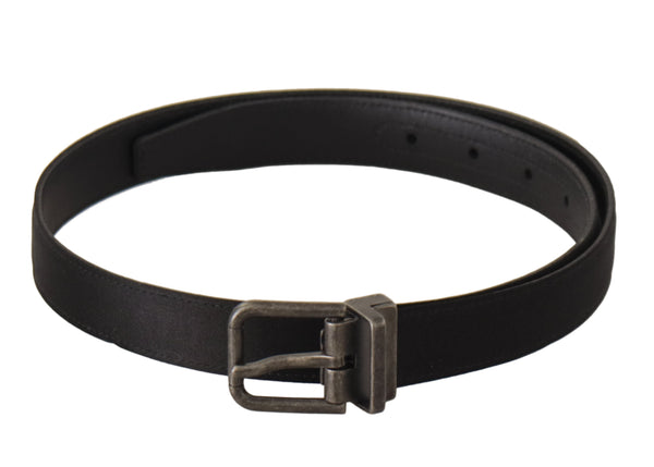 Ceinture en cuir noir élégant avec boucle en métal