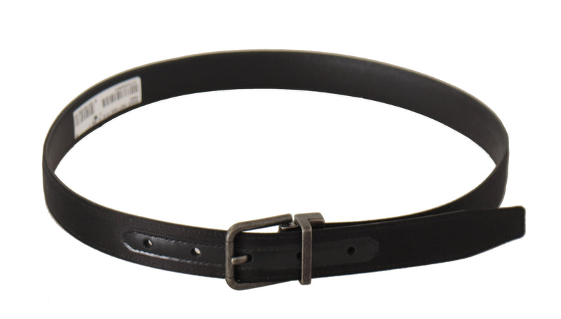 Ceinture en cuir noir élégant avec boucle en métal