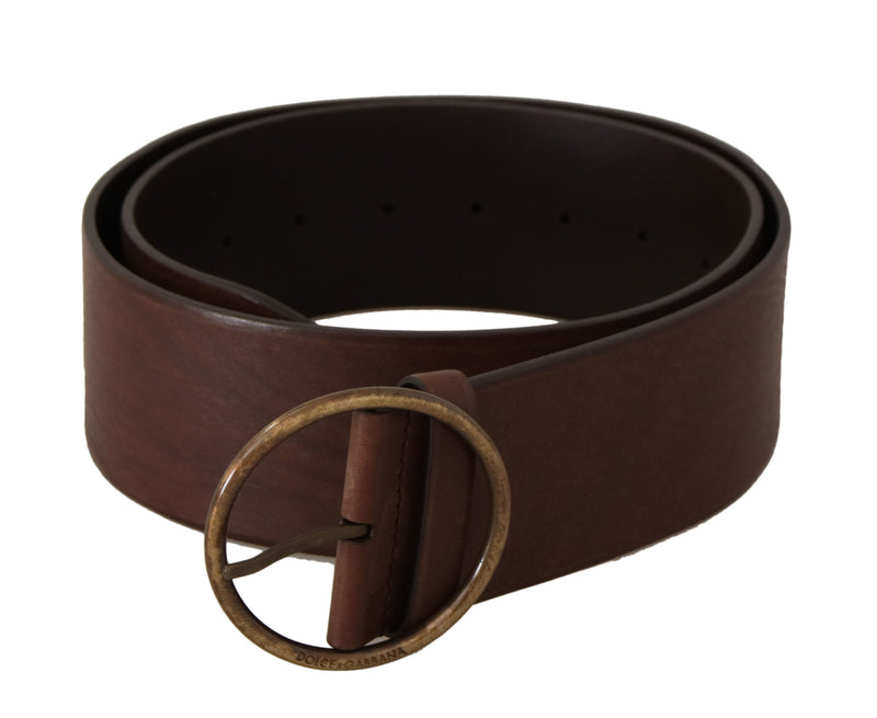 Ceinture en cuir brun élégant avec boucle gravée