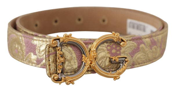 Ceinture en cuir en or chic et rose