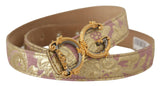 Ceinture en cuir en or chic et rose