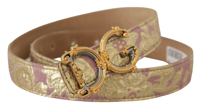 Cintura chic oro e in pelle rosa