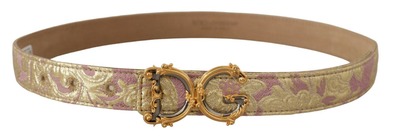 Ceinture en cuir en or chic et rose