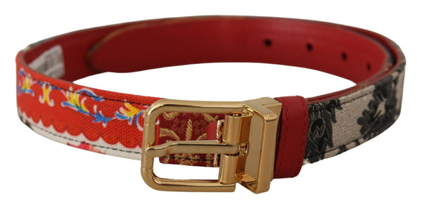 Ceinture en cuir multicolore chic avec boucle gravée