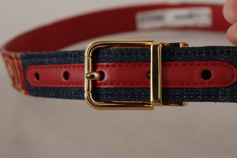 Ceinture en cuir multicolore chic avec boucle gravée