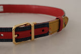 Ceinture en cuir multicolore chic avec boucle gravée