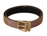 Ceinture en cuir rose rose chic avec boucle logo