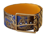 Ceinture en cuir bleu élégant avec boucle en métal