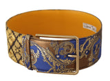 Ceinture en cuir bleu élégant avec boucle en métal