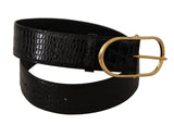 Ceinture de logo en cuir noir chic