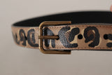 Elegant Leather Engraved Buckle Belt