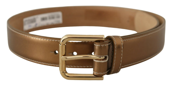 Ceinture en cuir en bronze élégant avec boucle de logo