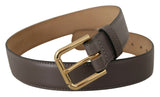 Elegant Engraved Buckle Leather Belt