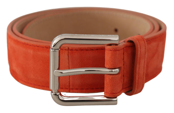 Ceinture en cuir en daim élégant en orange vibrant