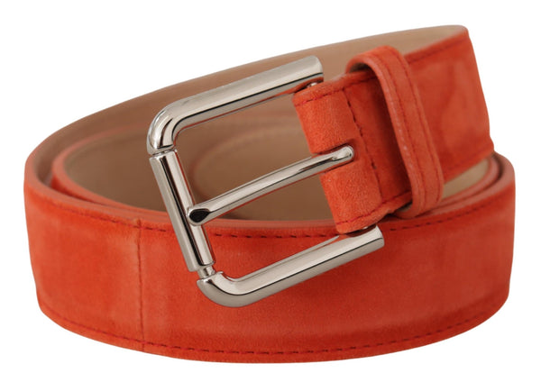 Ceinture en cuir en daim élégant en orange vibrant