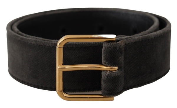 Elegant Velvet Belt with Engraved Buckle