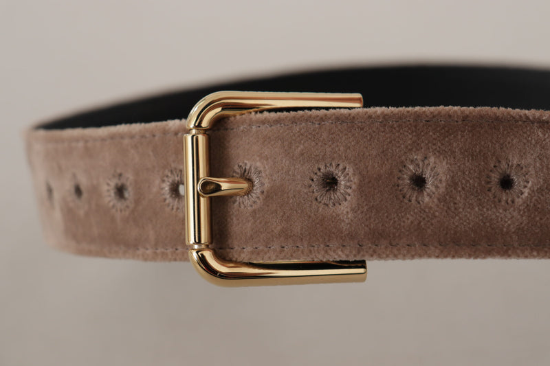 Ceinture de boucle de logo en velours élégant